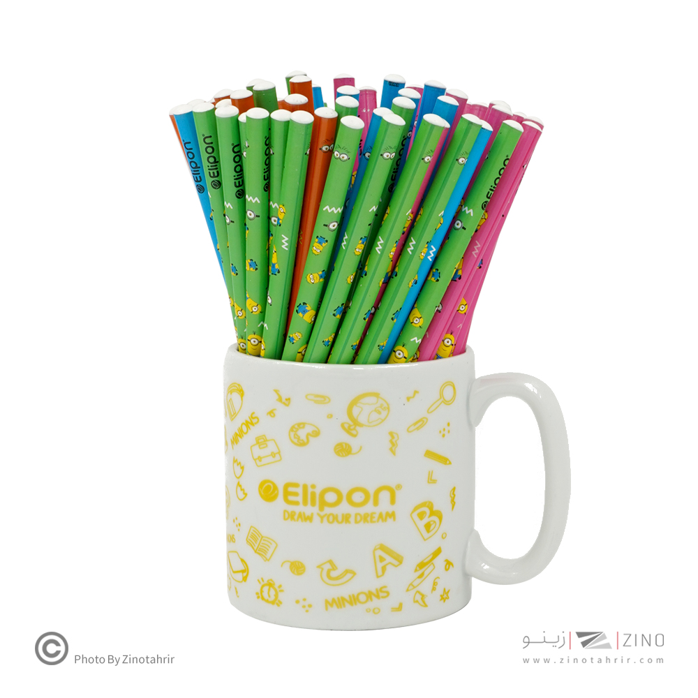 مداد مشکی گرد فانتزی لیوان 72عددی الیپون ( 9لیوان جور )