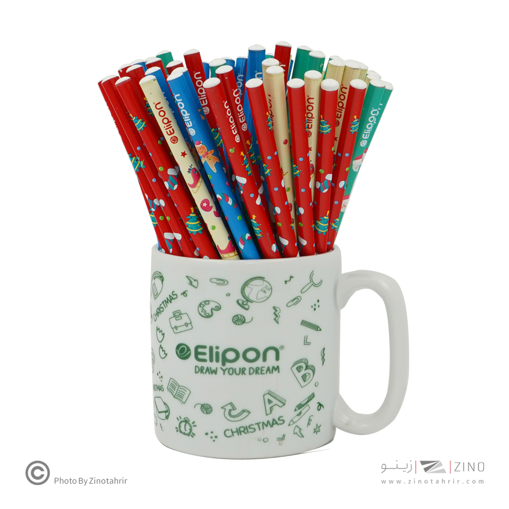 مداد مشکی گرد فانتزی لیوان 72عددی الیپون ( 9لیوان جور )