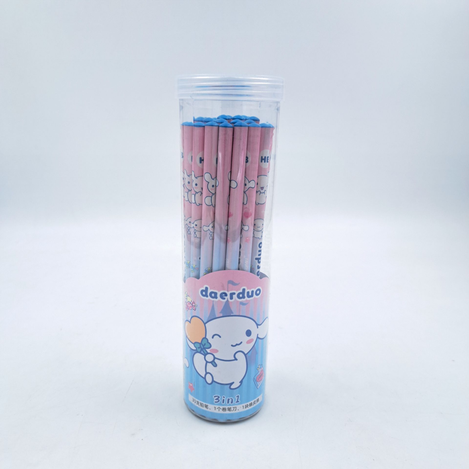 مداد مشکی فانتزی(30عددی)  همراه با تراش و پاکن کدKM-9222