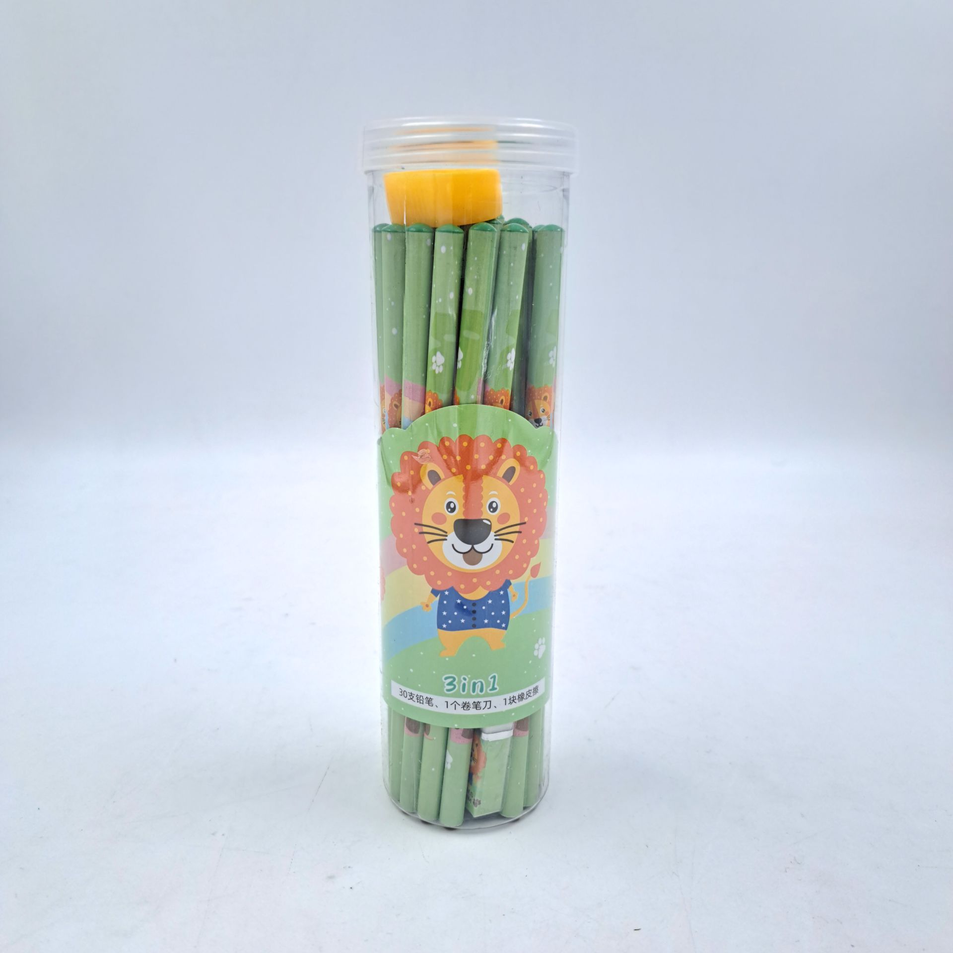 مداد مشکی فانتزی(30عددی)  همراه با تراش و پاکن کدKM-9222