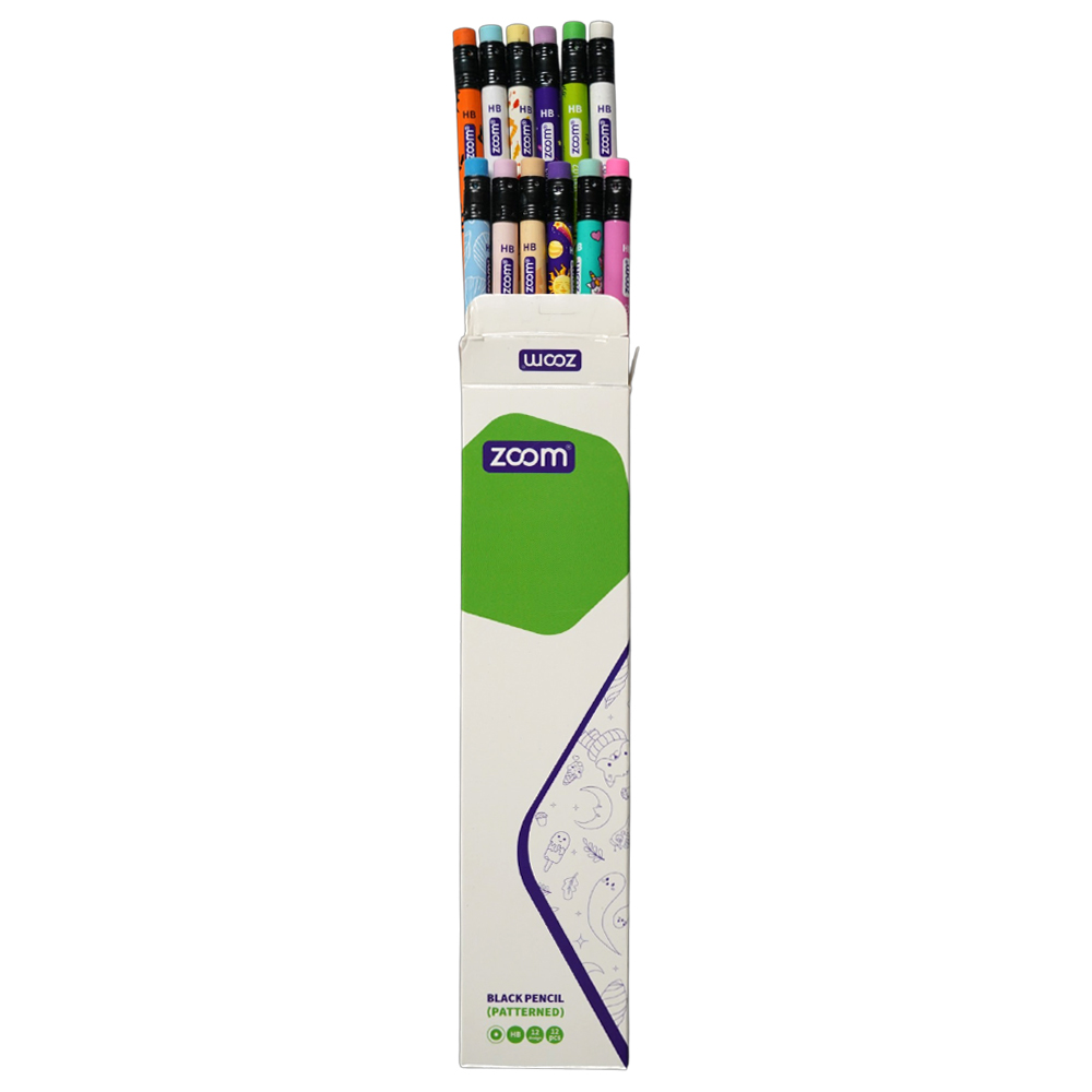 مداد مشکی فانتزی ( بدنه گرد پاکن دار) زوم کدZ-100102