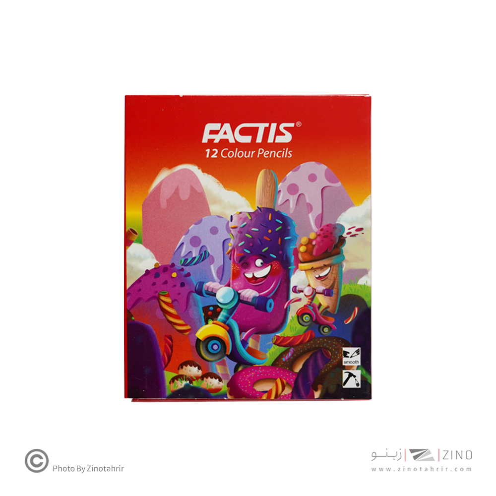 مدادرنگی12رنگ (شش گوش) جعبه مقوایی کوتاه فکتیس