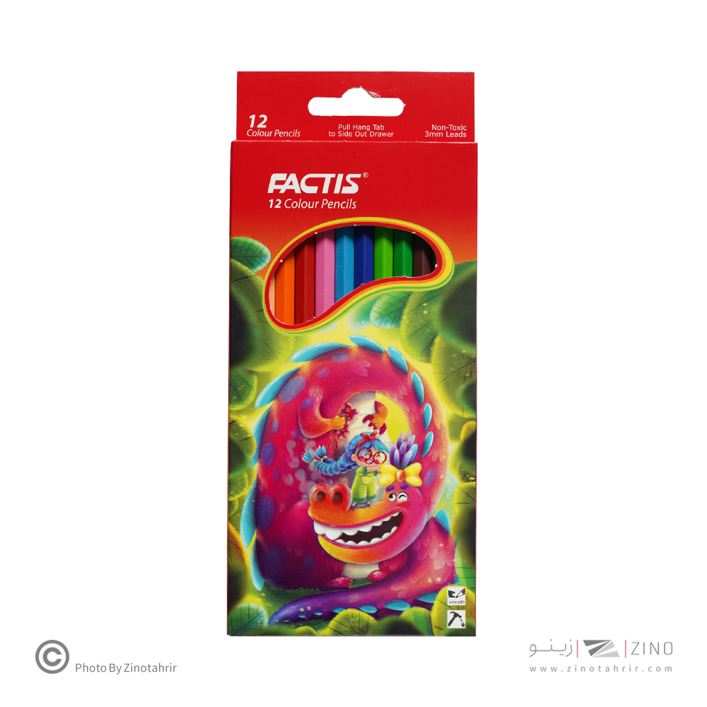 مدادرنگی12رنگ (شش گوش) جعبه مقوایی فکتیس