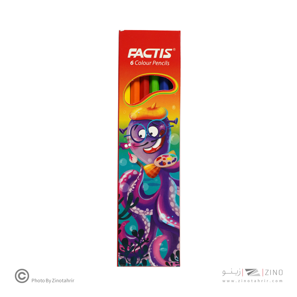 مدادرنگی6رنگ (شش گوش) جعبه مقوایی فکتیس