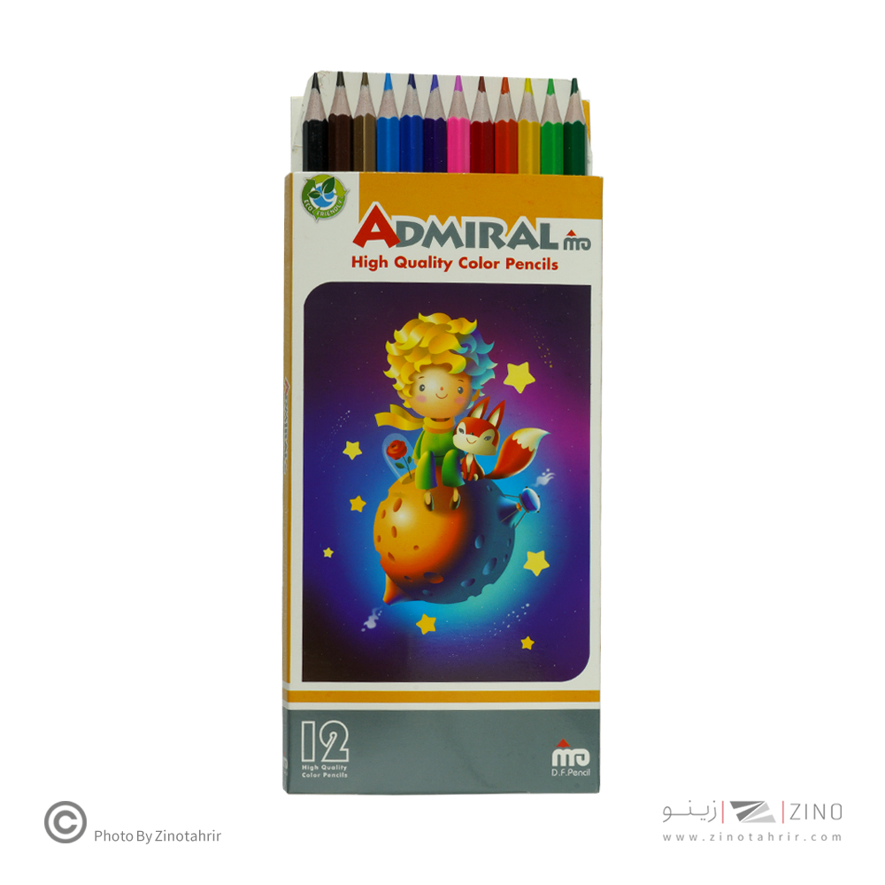 مدادرنگی12رنگ جعبه مقوایی پلیمری ادمیرال