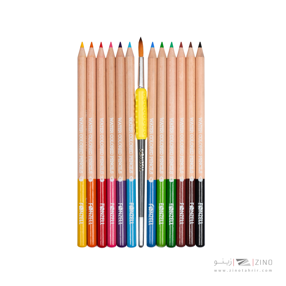 مدادرنگی12رنگ آبرنگی همراه با قلمو قوطی سه گوش طلقی فونزل کد463042/685042