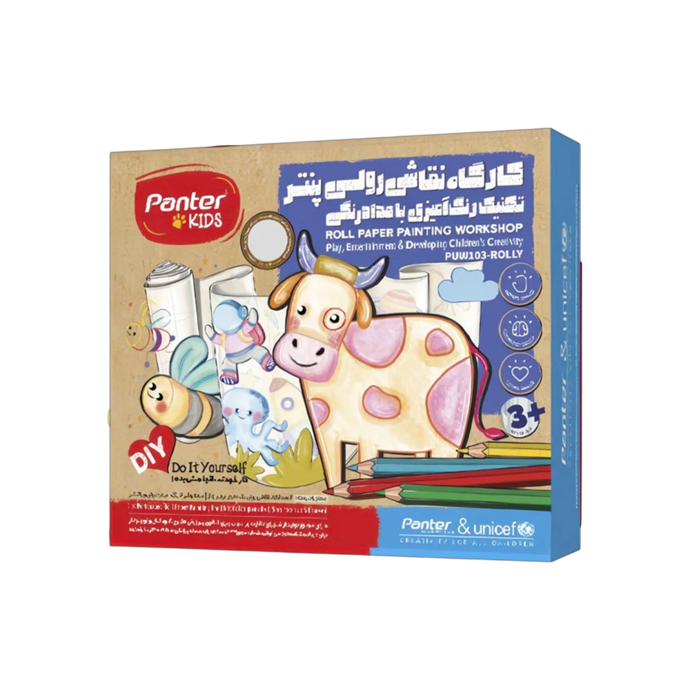 کارگاه رنگ آمیزی کاغذ رولی با تکنیک مداد رنگی پنتر کدPUW103