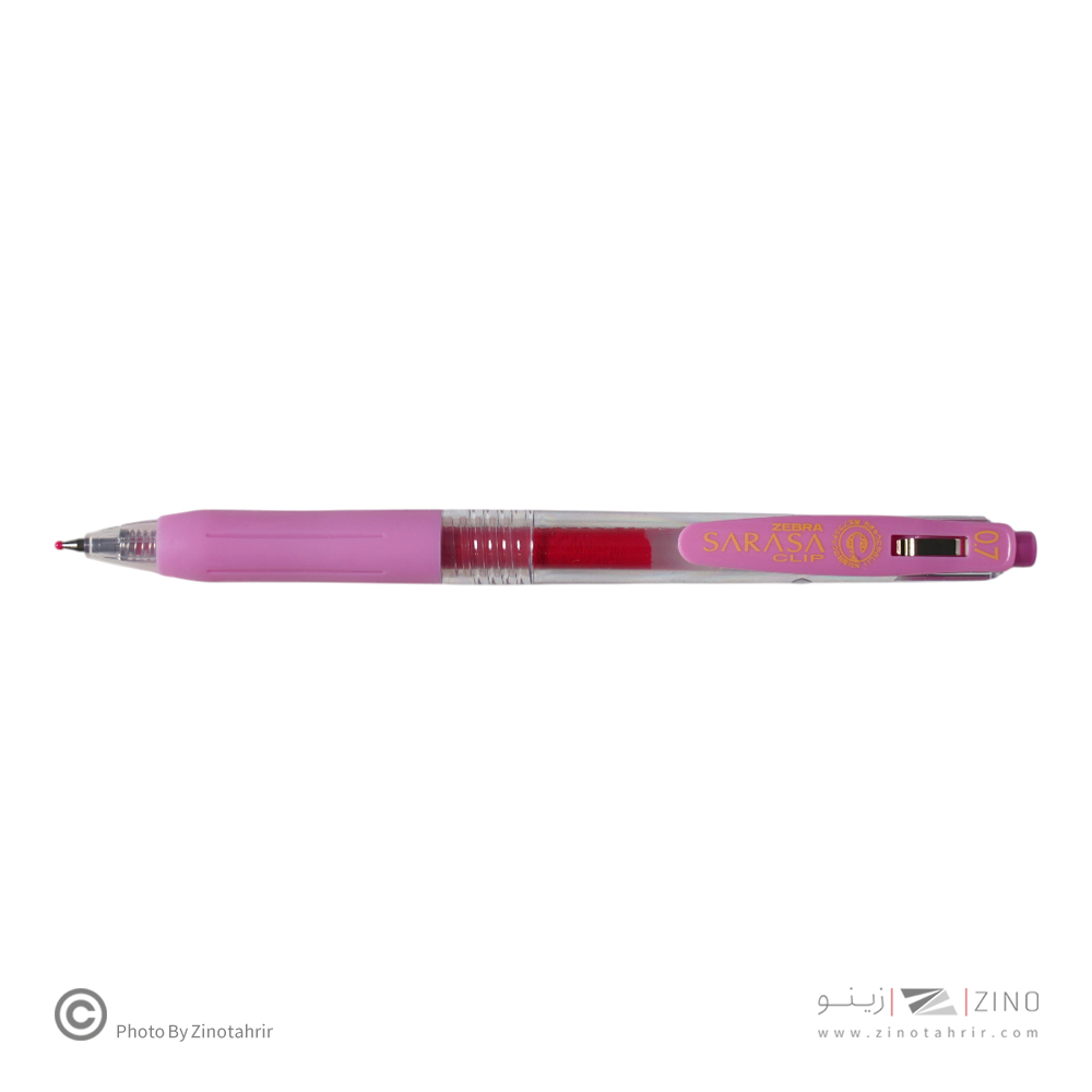 روان نویس فشاری ساراساکلیپ صورتی0/7  زبرا(10عددی)