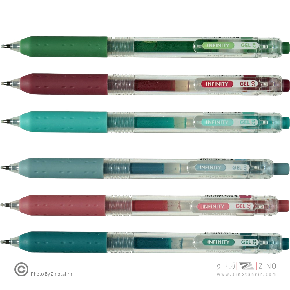 روان نویس فشاری گریپ دار0/7بسته6رنگ اینفینیتی(رنگ موراندی) اسکول فنز کد921202-1