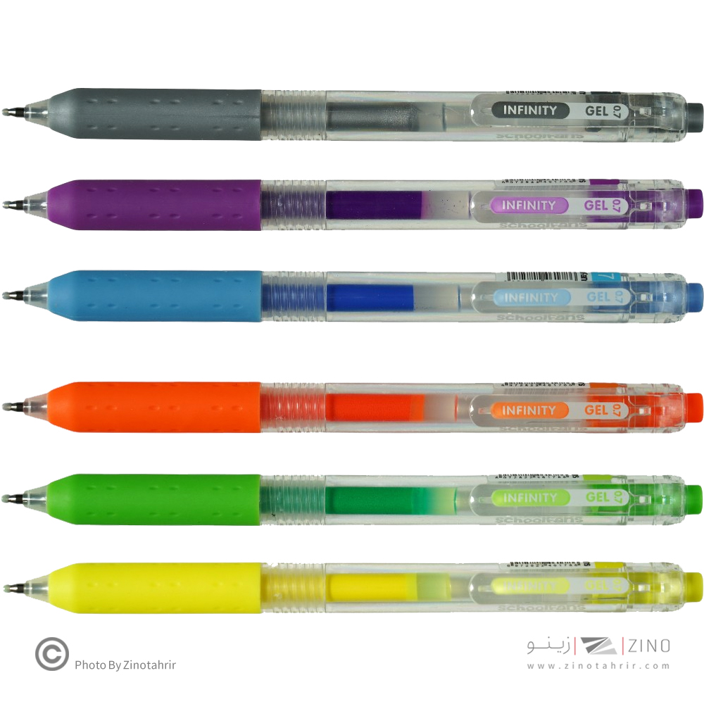روان نویس فشاری گریپ دار0/7بسته6رنگ اینفینیتی(رنگ نئون) اسکول فنز کد921202-4