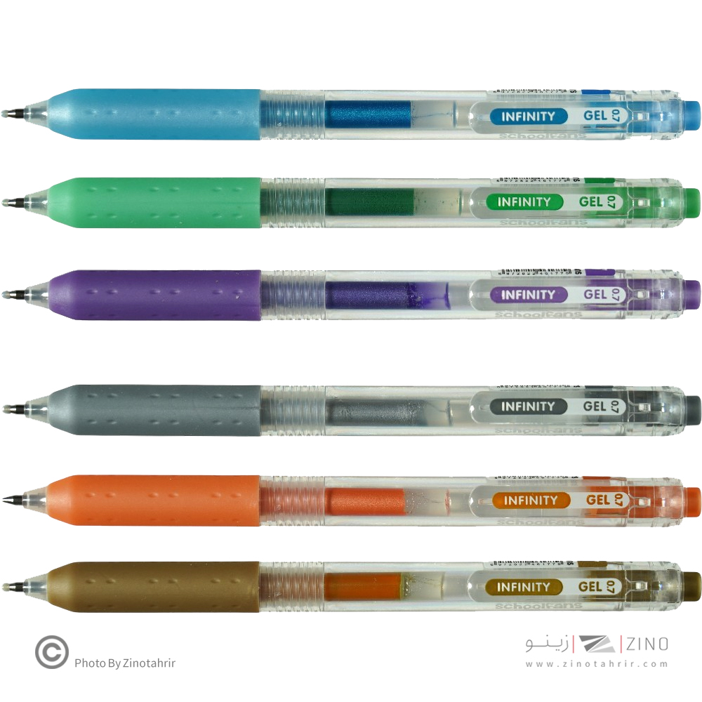 روان نویس فشاری گریپ دار0/7بسته6رنگ اینفینیتی(رنگ متالیک) اسکول فنز کد921202-3