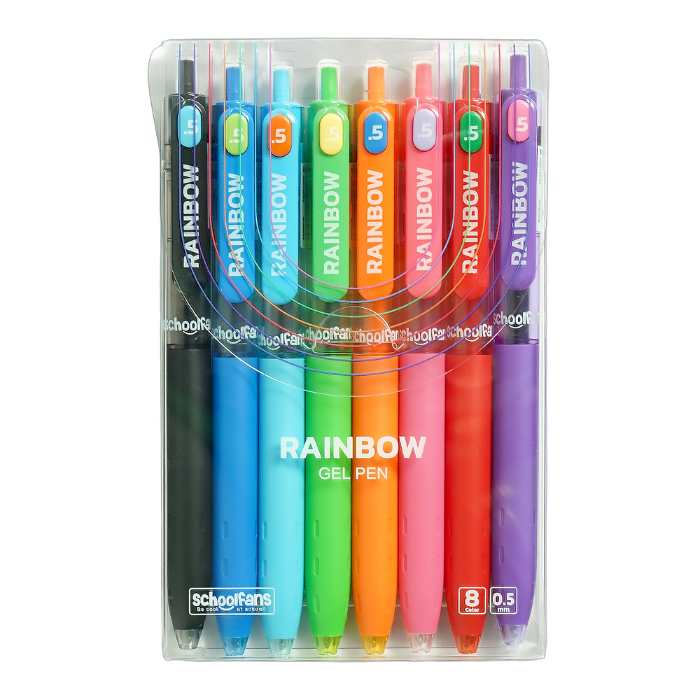 روان نویس0/5 فشاری رنگ جور بدنه گریپ دار اسکول فنز سری RAINBOW