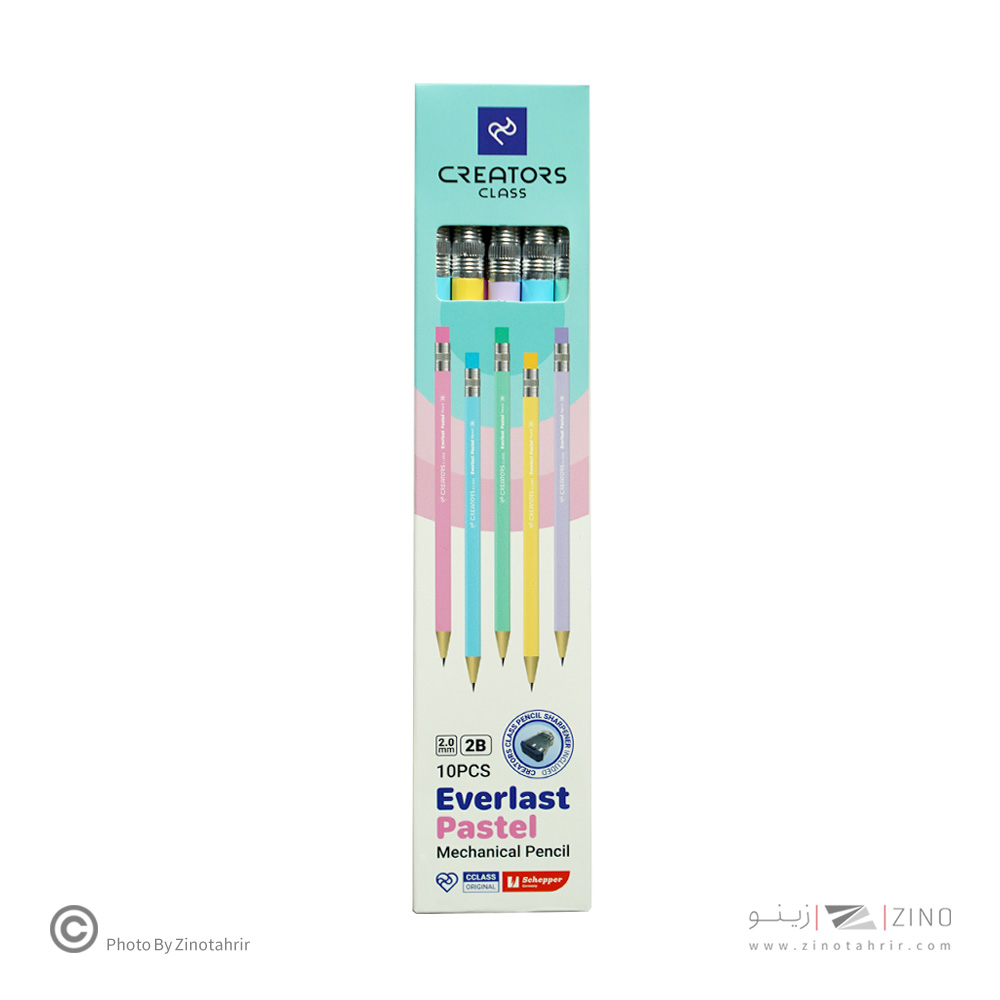 اتود2میل بدنه گرد با مغز گرید2B همراه با تراش (10عددی ) اورلست پاستل سیکلاس کدCCEPMP-2B