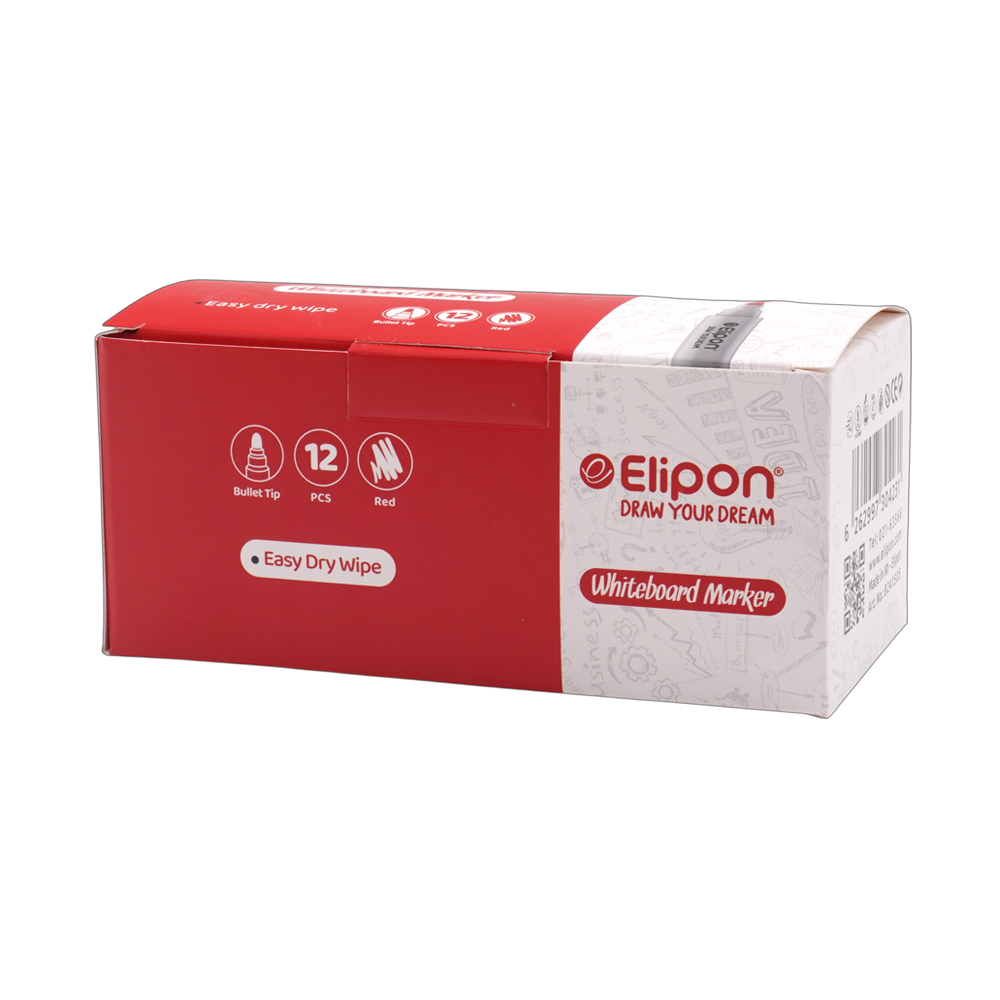 ماژیک وایت برد گرد قرمز الیپون کد8241505