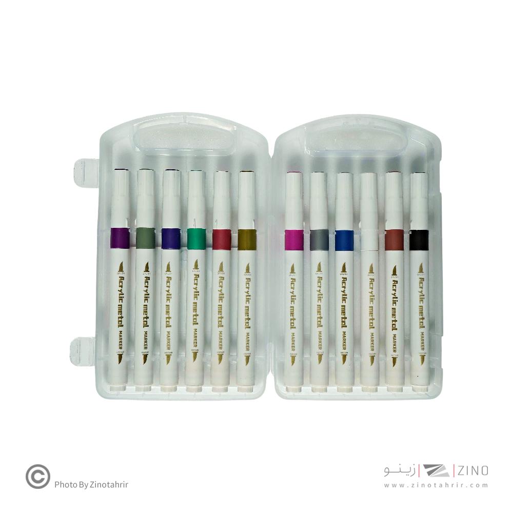 ماژیک اکریلیک12رنگ متال پیداکس کدP-1612