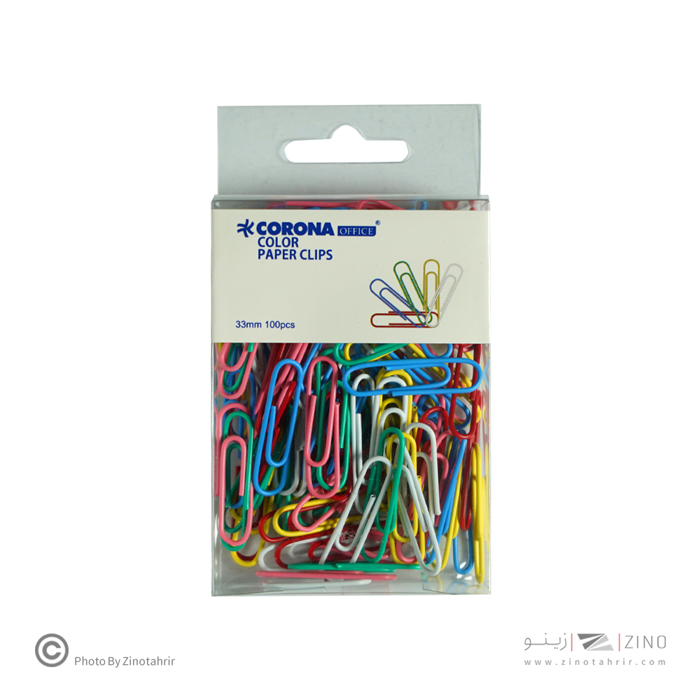 کلیپس 33میل رنگی100عددی کرونا کد3029