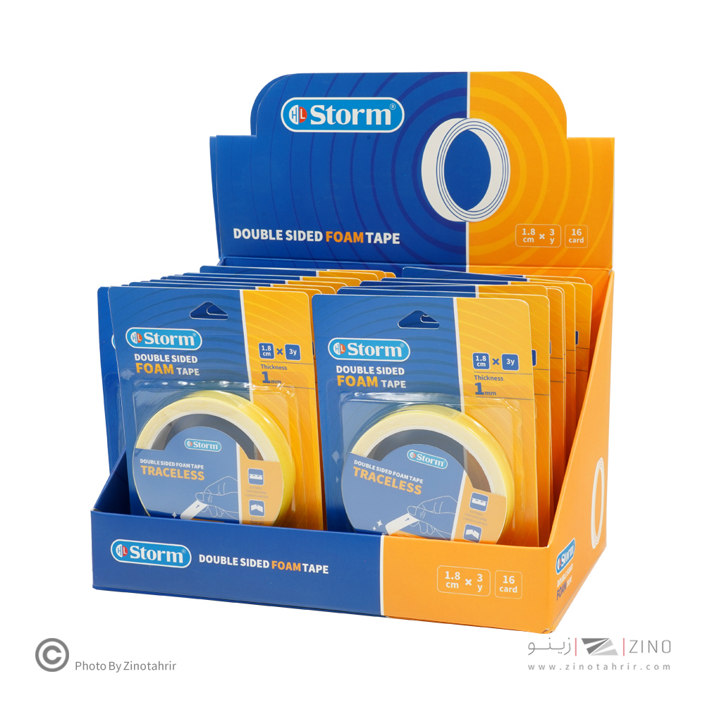 چسب دوطرفه1میل فوم1/8سانت3یارد استورم کدHL-102337