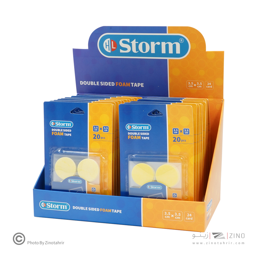 چسب دوطرفه1میل فوم دایره3/5سانت20عددی استورم کدHL-102135