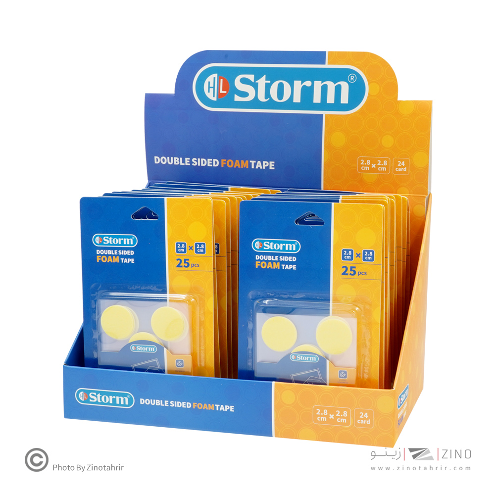 چسب دوطرفه1میل فوم دایره2/8سانت25عددی استورم کدHL-102128
