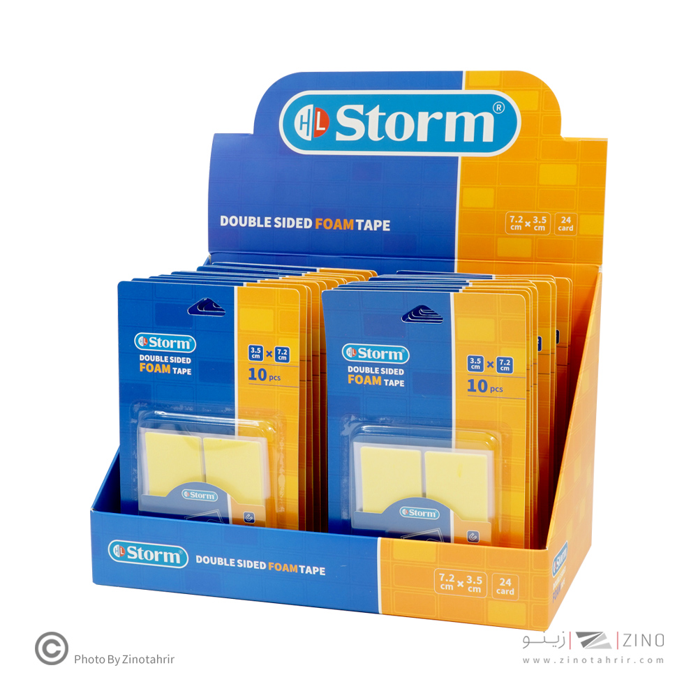 چسب دوطرفه1میل فوم مستطیل3/5*7/2 سانت 10عددی استورم کدHL-102315
