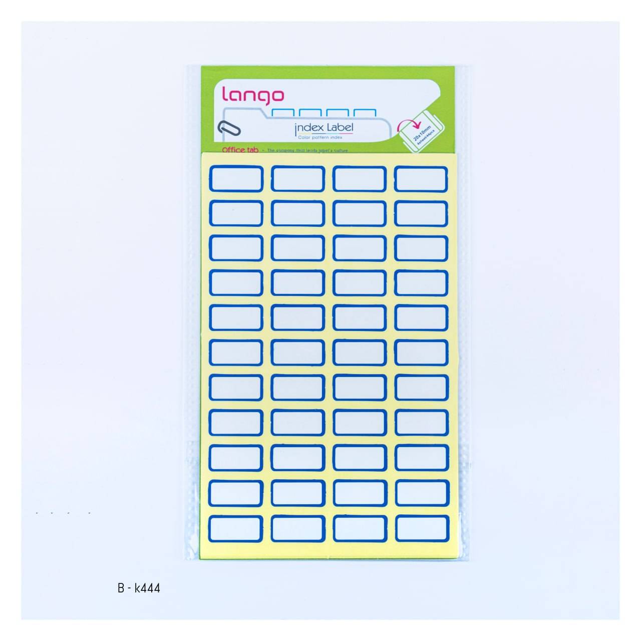 برچسب دورآبی سایز10*20میلیمتر4برگی لانگوکدK-444