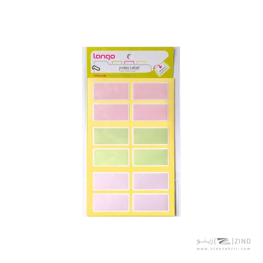 برچسب پاستلی سایز20*40میلیمتر4برگی لانگوکدK-412 یا کد053