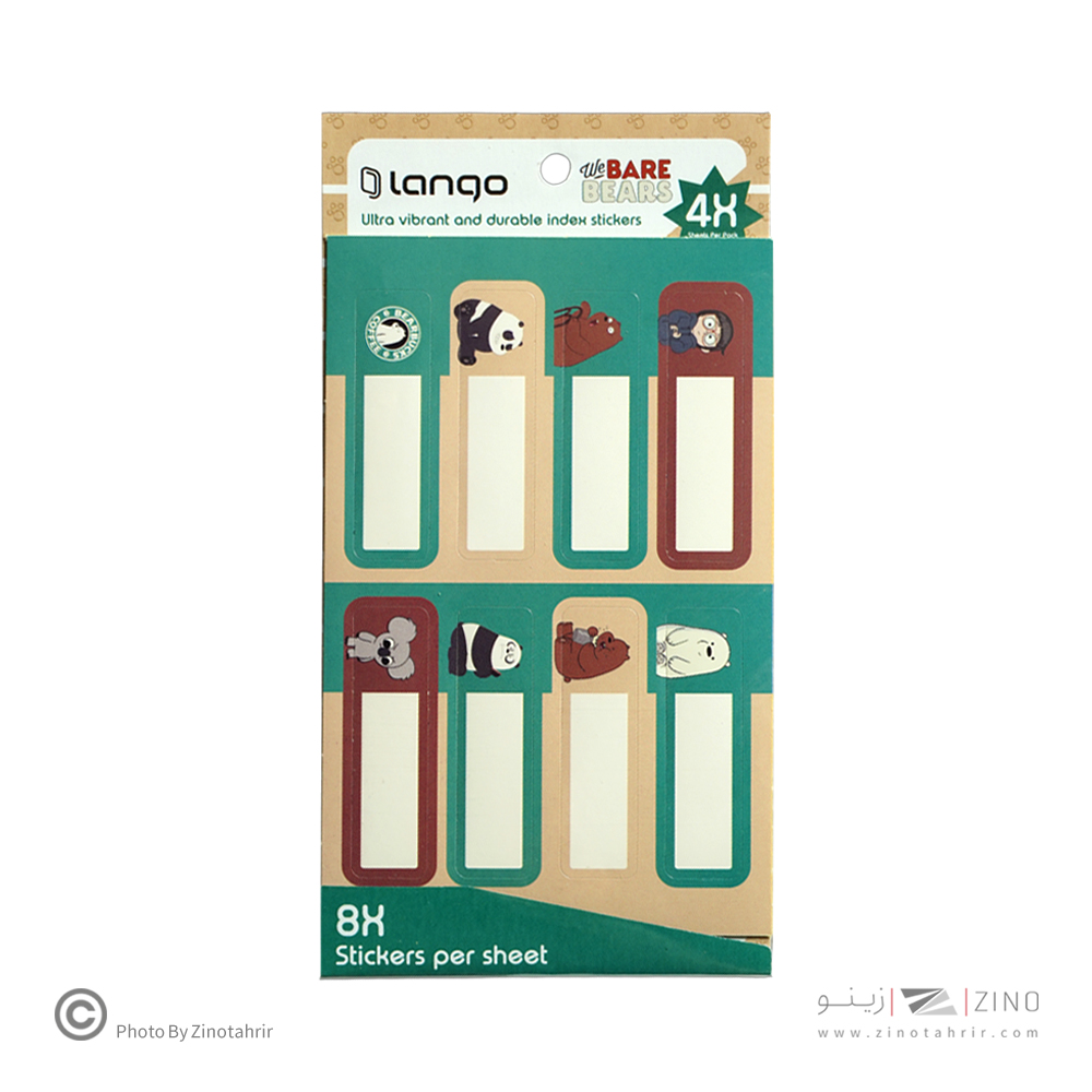 برچسب اسم فانتزی 4برگی لانگو طرح سه خرس