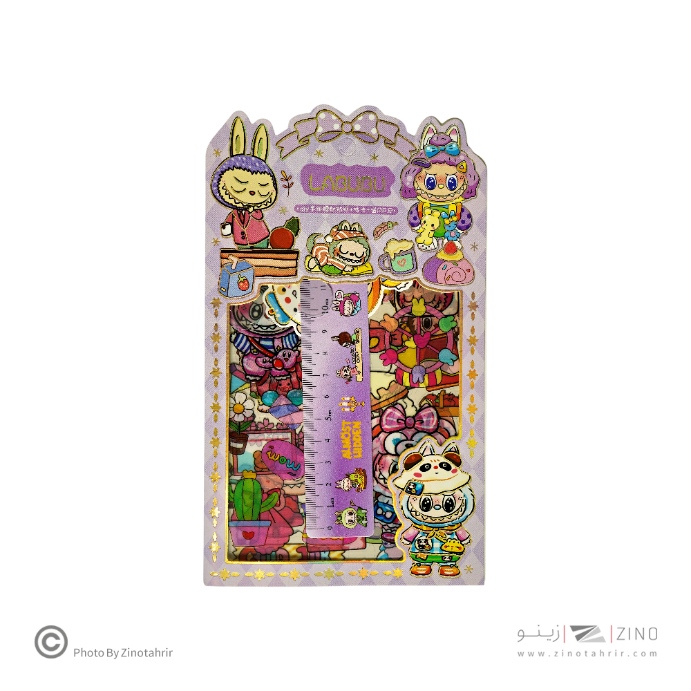 استیکر فانتزی(طرح لبوبو)همراه با خط کش کدSZ-152