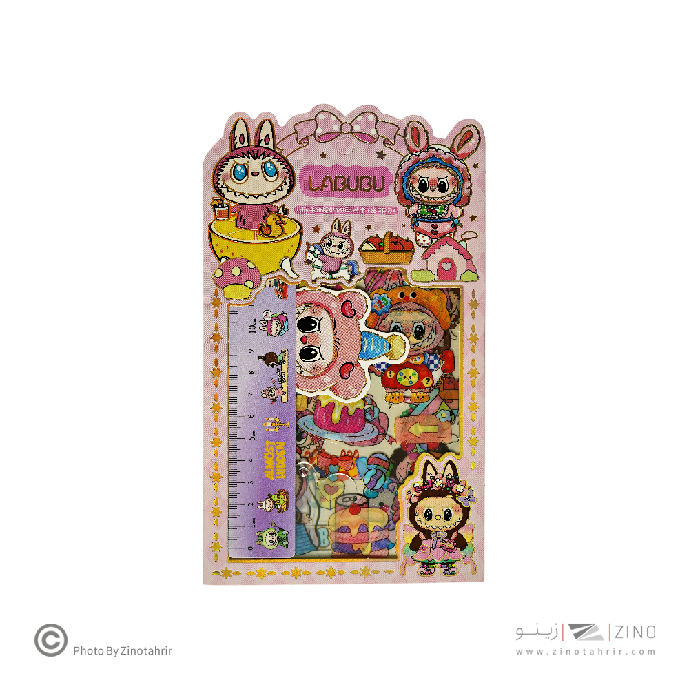 استیکر فانتزی(طرح لبوبو)همراه با خط کش کدSZ-152