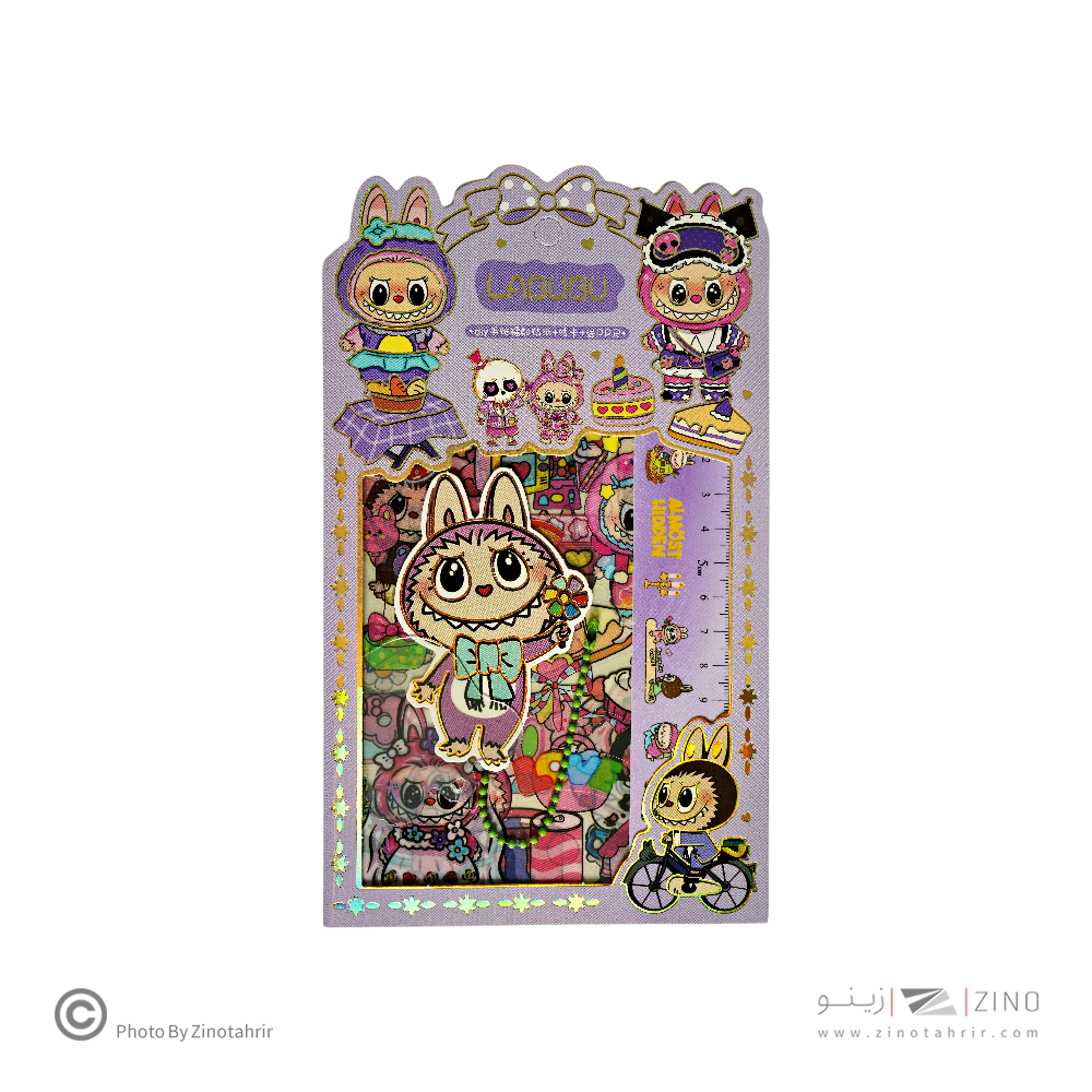 استیکر فانتزی(طرح لبوبو)همراه با خط کش کدSZ-152