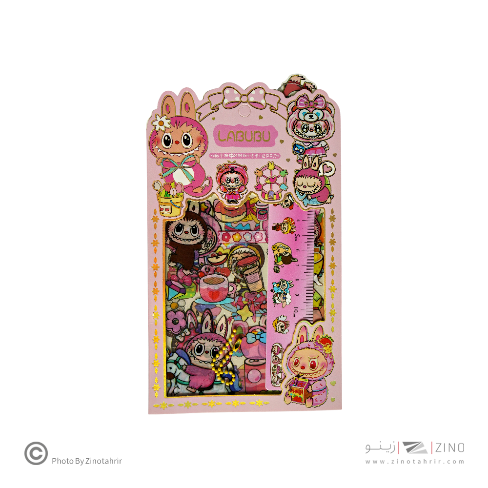 استیکر فانتزی(طرح لبوبو)همراه با خط کش کدSZ-152