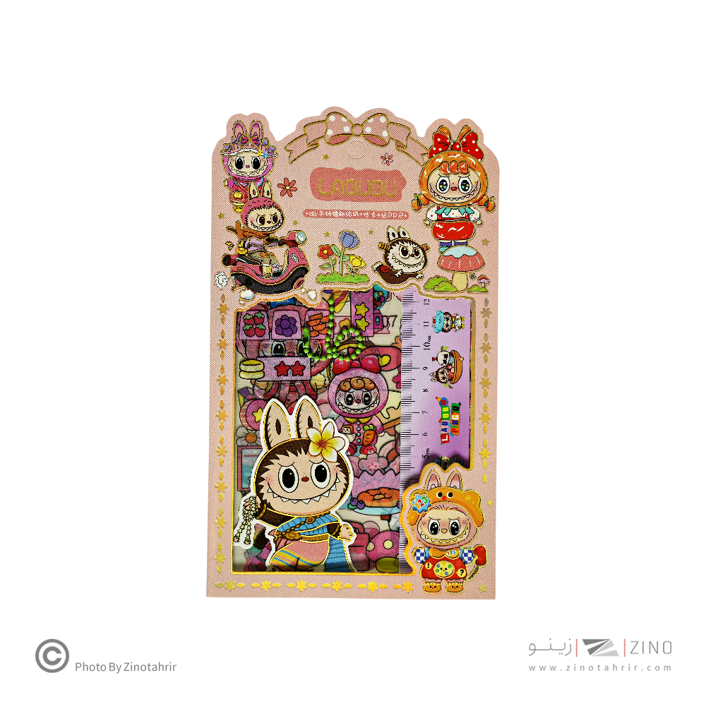 استیکر فانتزی(طرح لبوبو)همراه با خط کش کدSZ-152