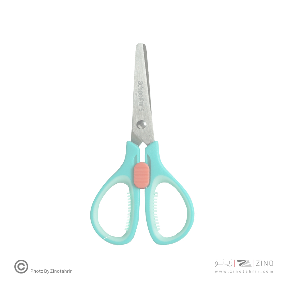 قیچی تیغه فلزی گرد گریپ دار قفل دار اسکول فنز کد93202