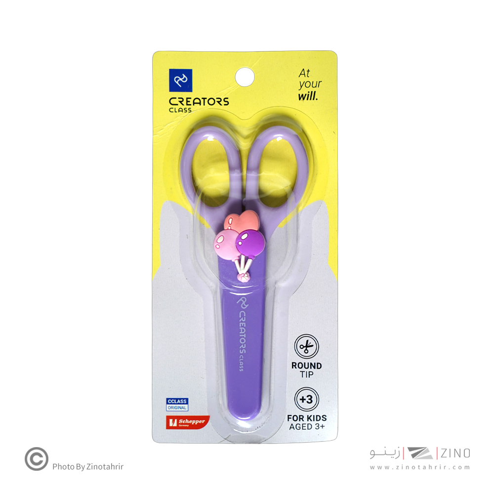 قیچی تیغه فلزی14سانت(غلاف دار) سری چاپلی سیکلاس کدCCCS01