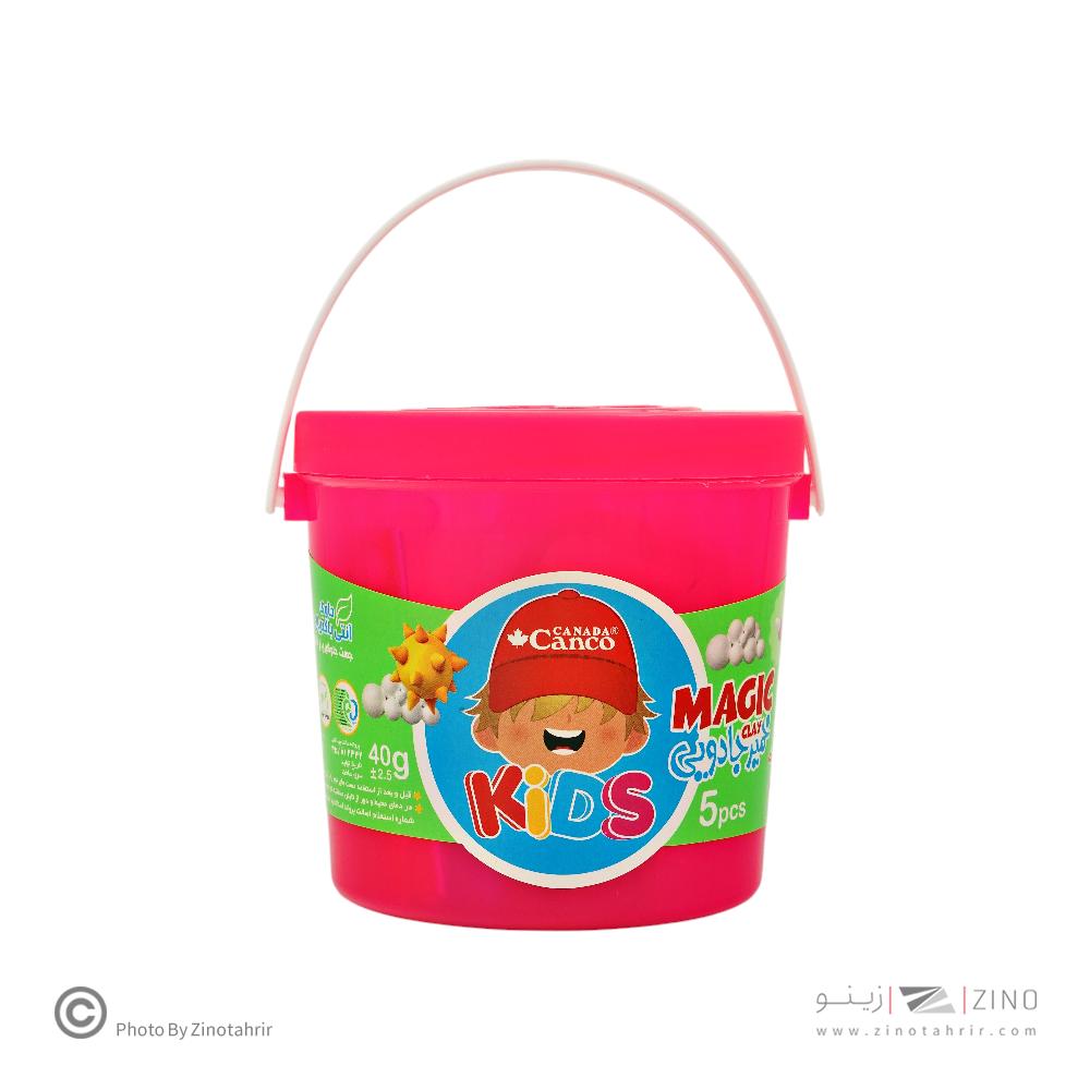 خمیربازی5رنگ جادویی(40گرم سطلی  دسته دار) آنتی باکتریال کنکو