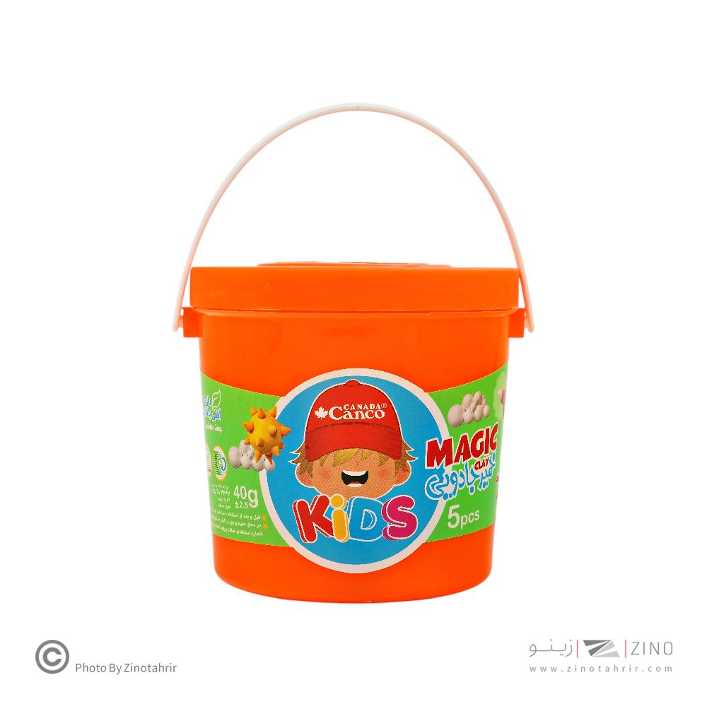 خمیربازی5رنگ جادویی(40گرم سطلی  دسته دار) آنتی باکتریال کنکو