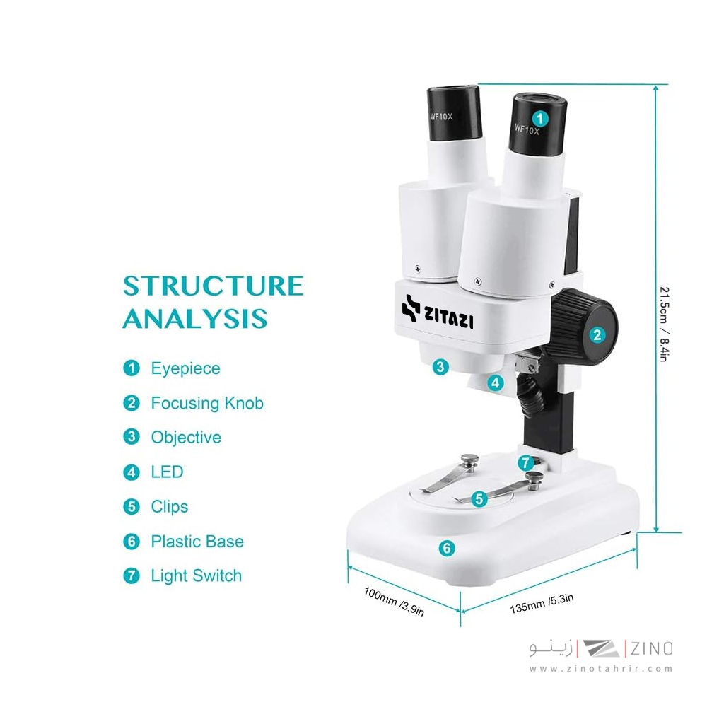 میکروسکوپ زیتازی دانش آموزی دوچشمی مدلBioLoop  x20