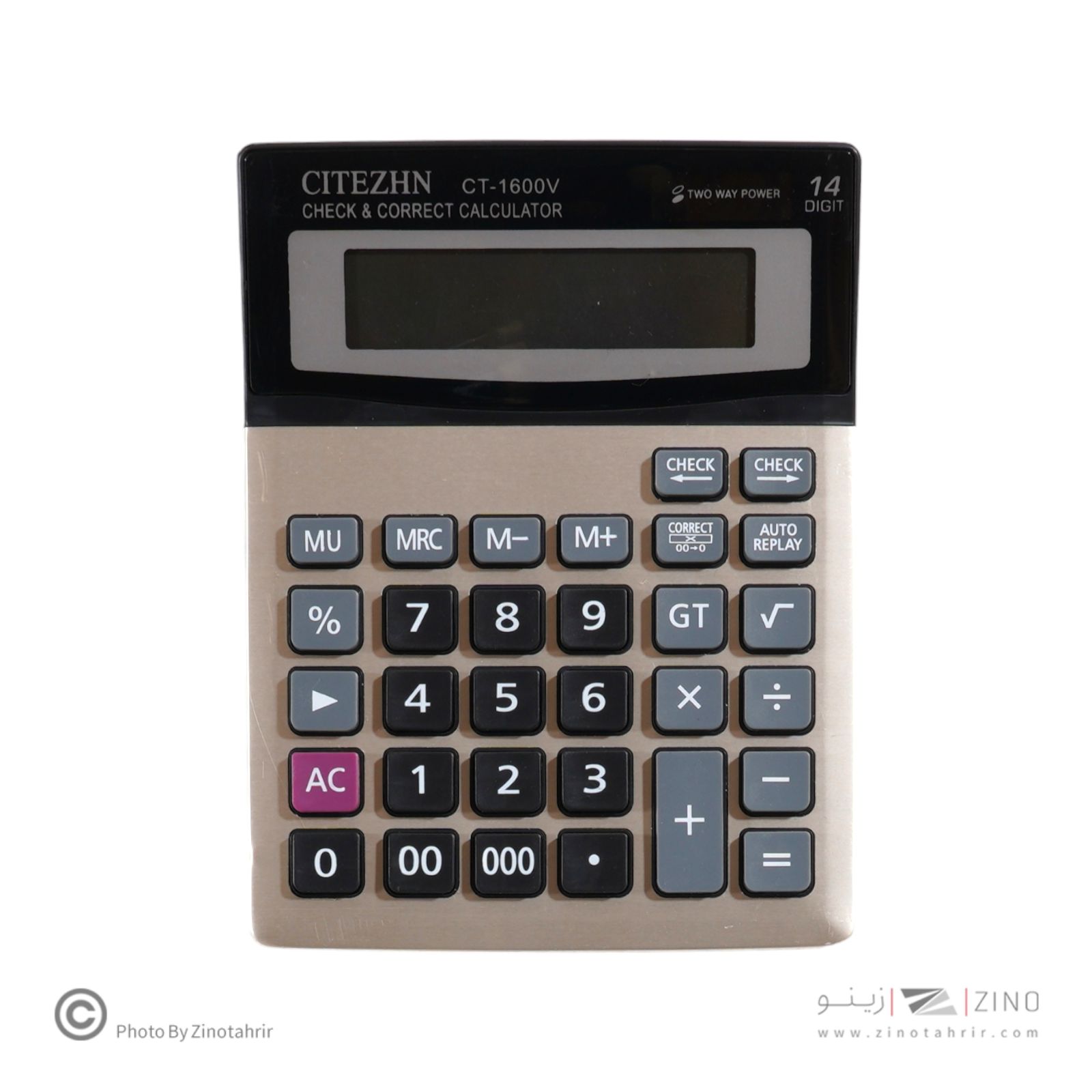 ماشین حساب رومیزی کرونی /سی تی ژن14رقم3صفرکدCT-1600V