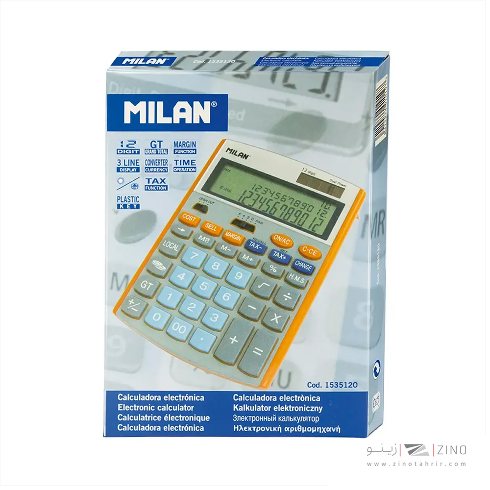 ماشین حساب رومیزی12رقم 2صفر میلان کد1535120
