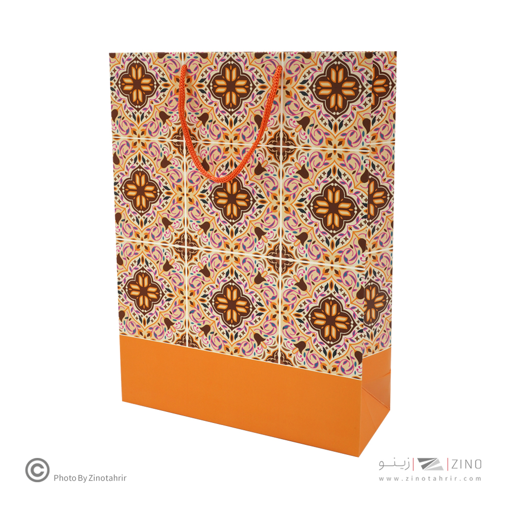 ساک دستی(کادویی)گلاسه طرح دار سایز3هیرمند پیپر24*33