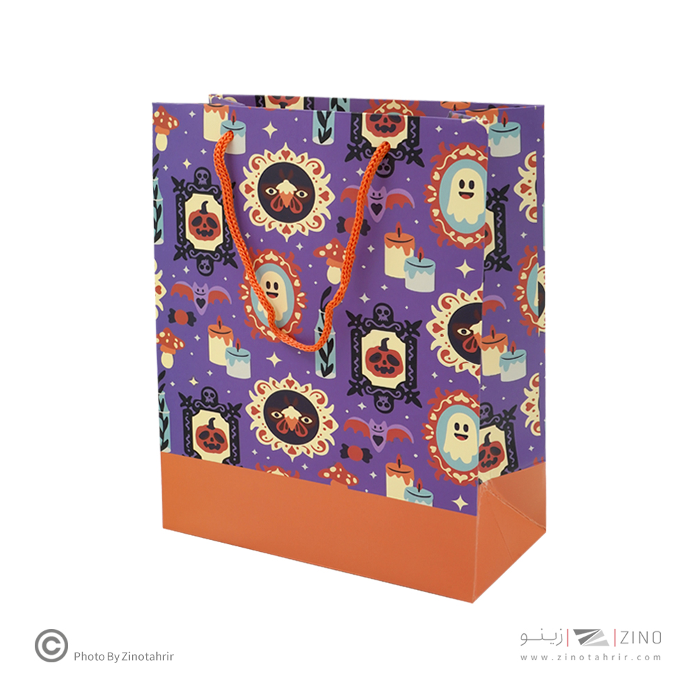 ساک دستی(کادویی)گلاسه طرح دار سایز2هیرمند پیپر19*24