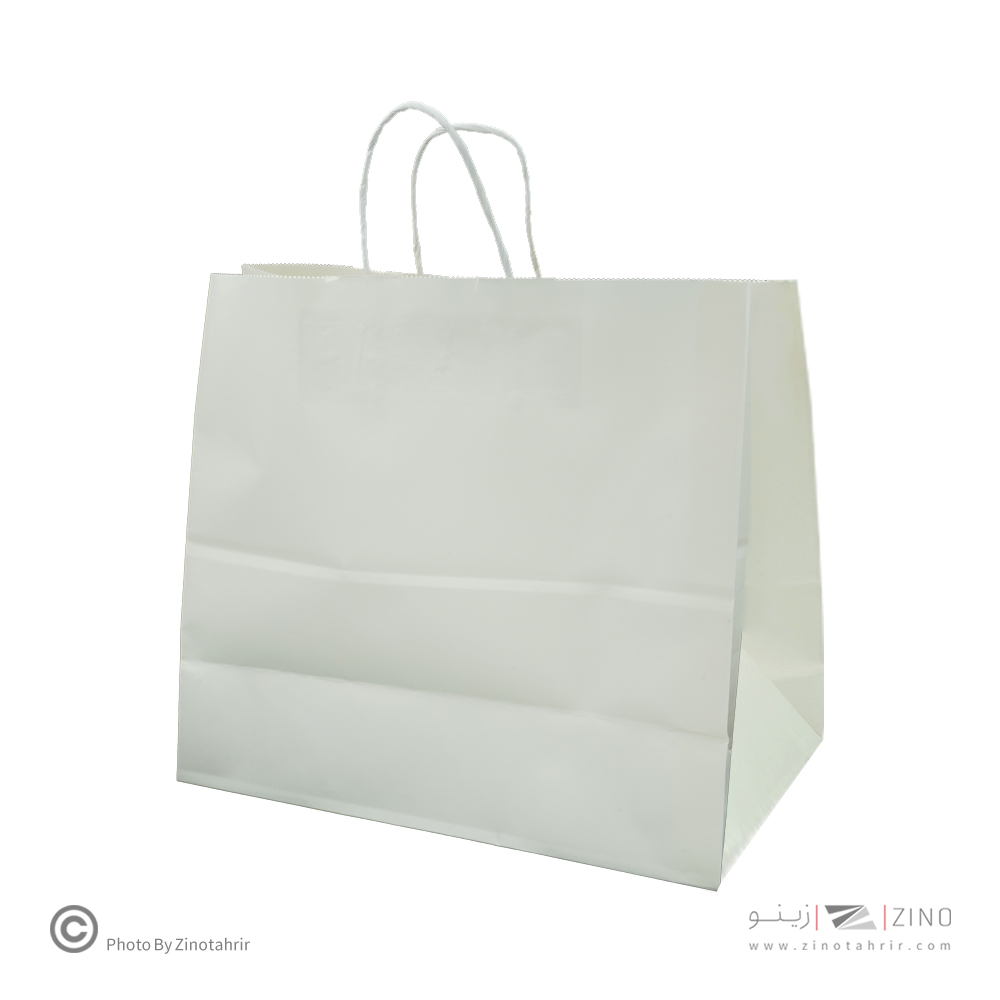 پاکت دسته دار سفید سایز15*32*31(110گرمی)