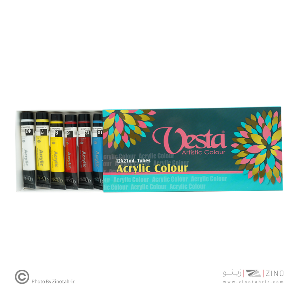 اکریلیک21میل بسته12رنگ وستا