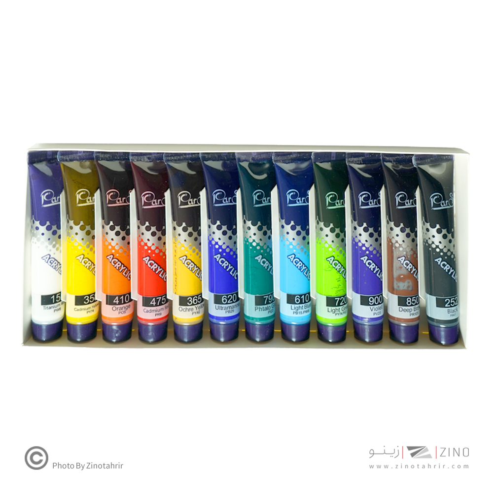 اکریلیک12رنگ21میل تیوپی پارس