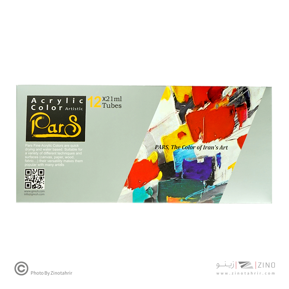اکریلیک12رنگ21میل تیوپی پارس