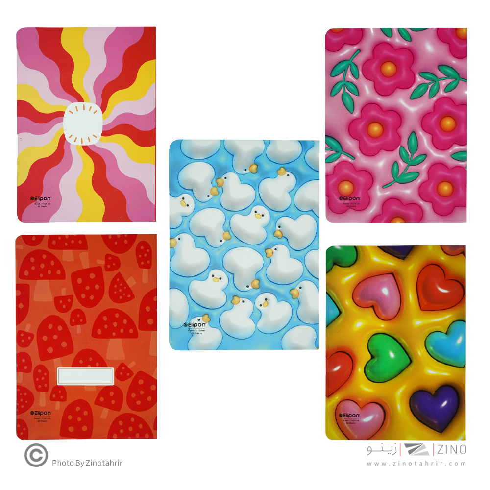 دفتر60برگ وزیری شومیزکلاسیک الیپون کد215کارتن 80عددی