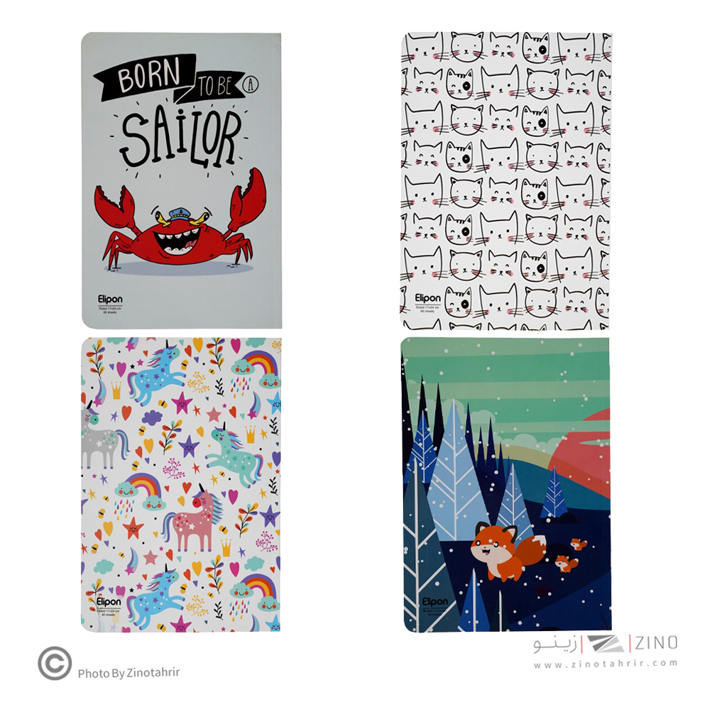 دفتر60برگ وزیری شومیزفانتزی الیپون کد220کارتن84عددی