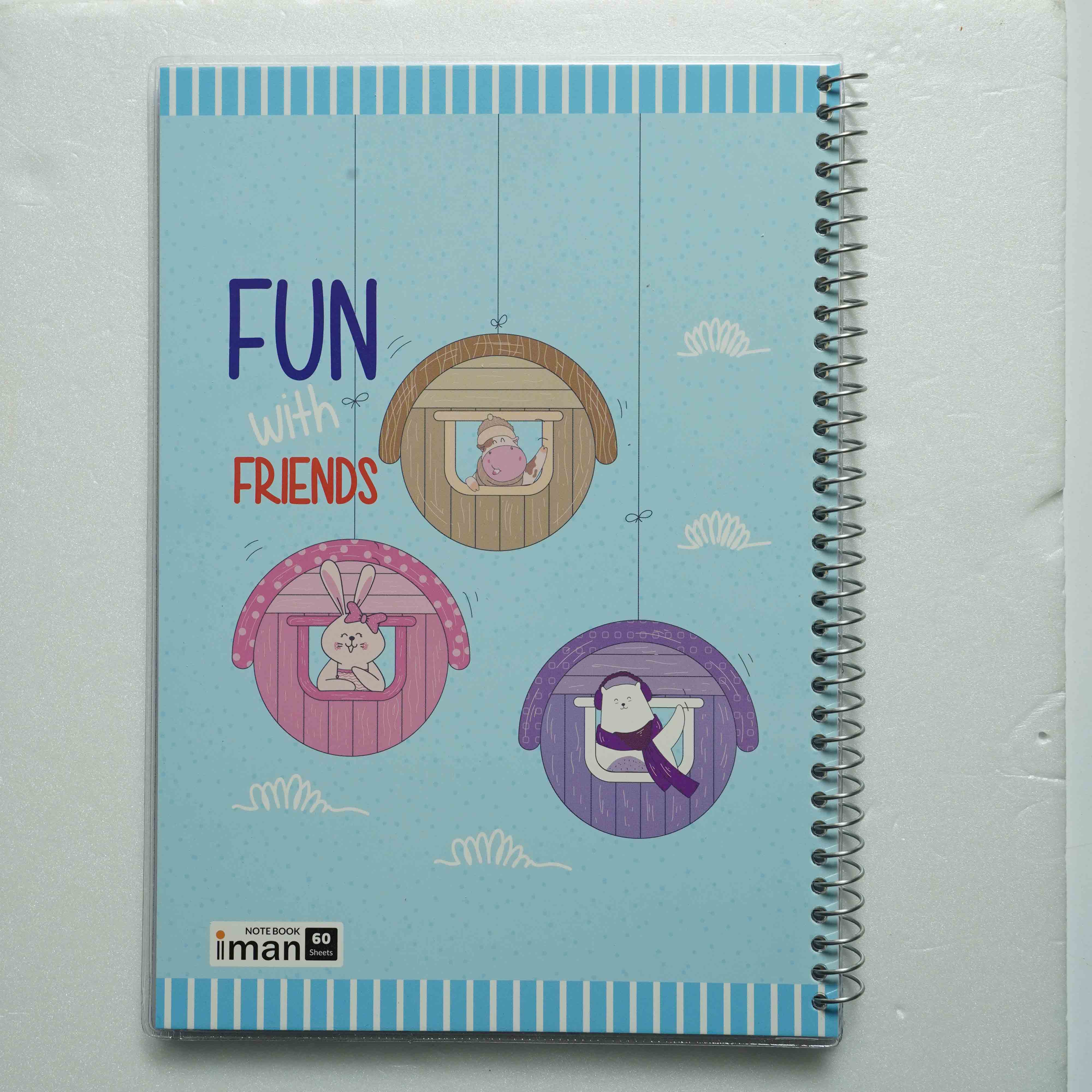 دفتر60برگ کد9402ایمان سیمی کارتونی جلدطلقی (12عددی)