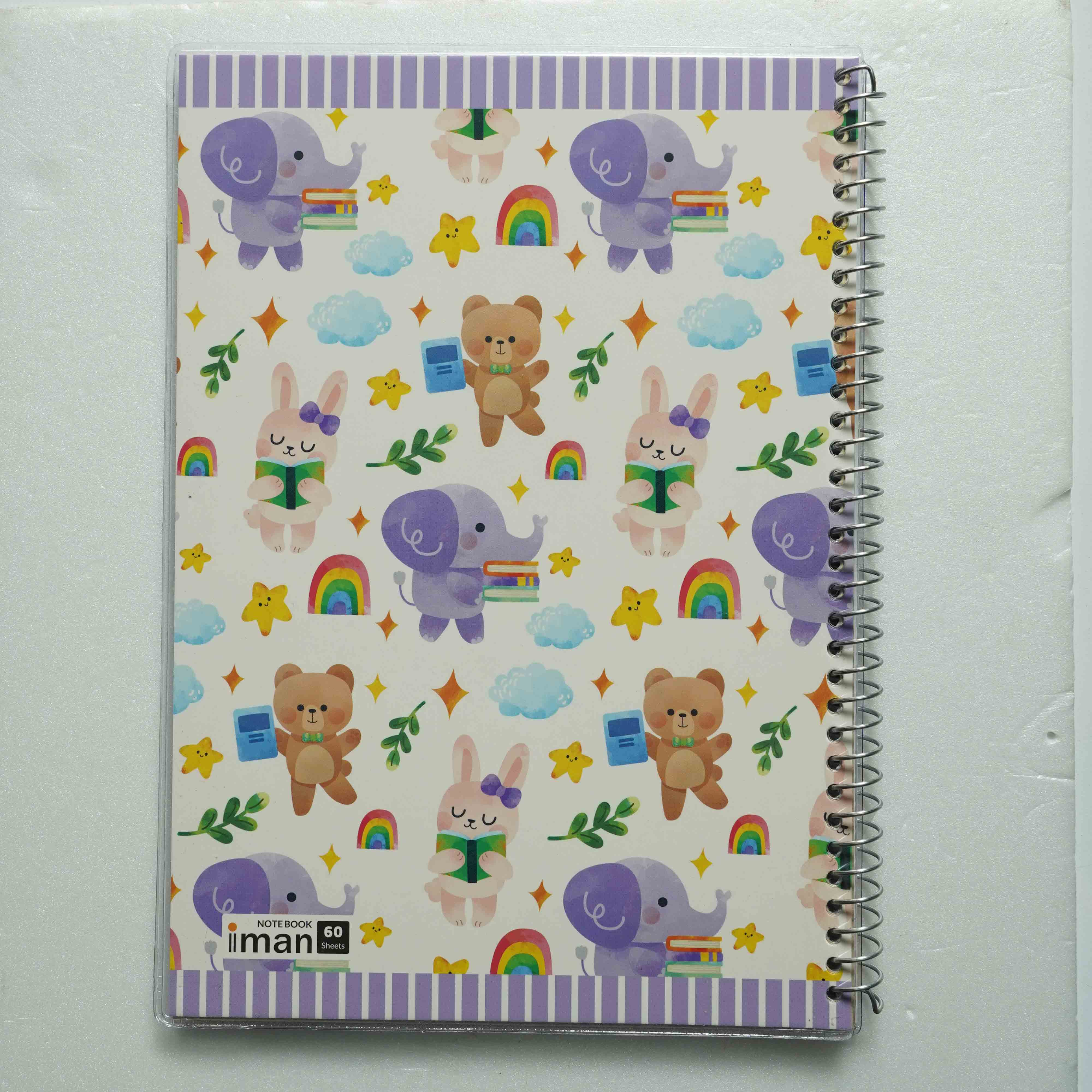 دفتر60برگ کد9402ایمان سیمی کارتونی جلدطلقی (12عددی)