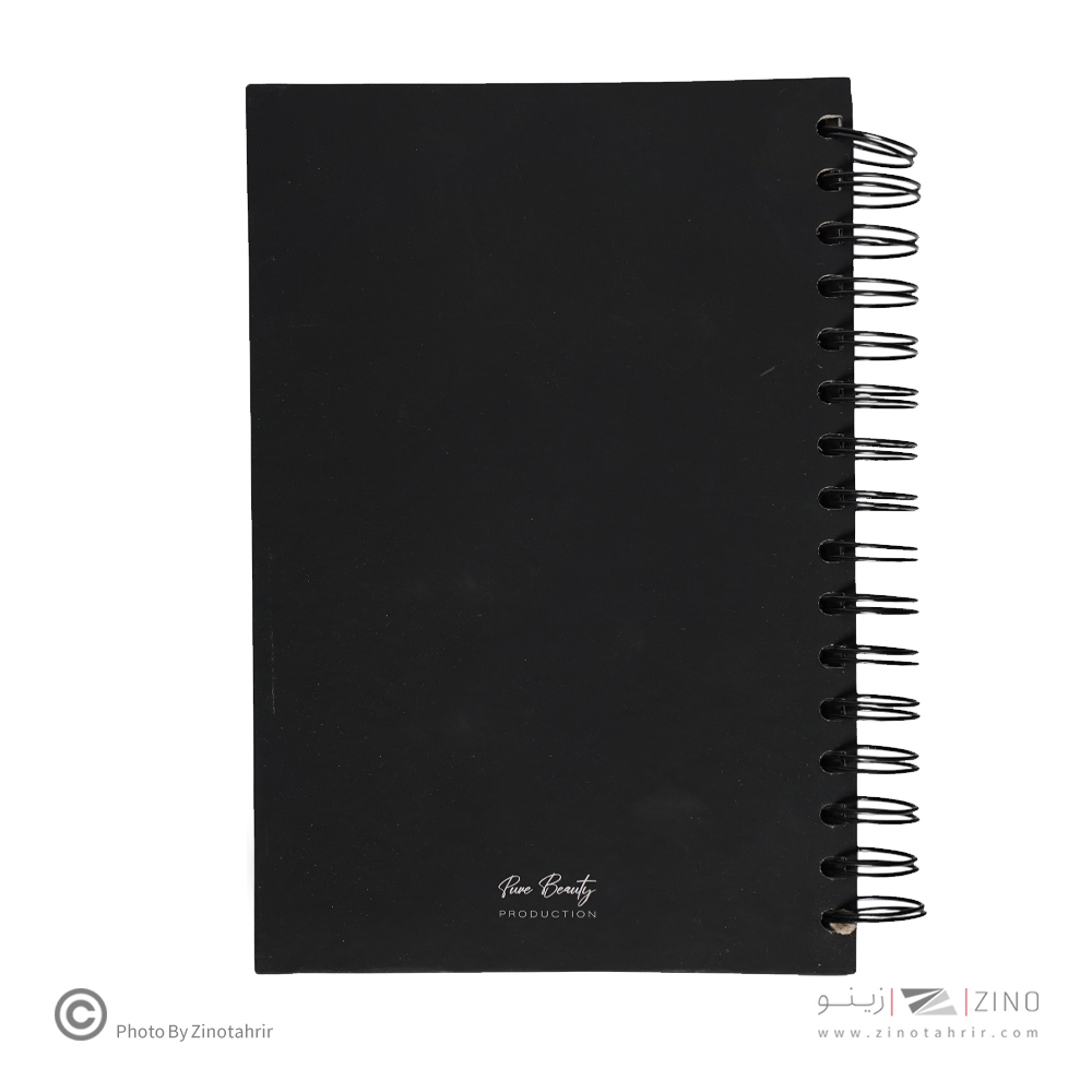 دفتر100برگ A5 خطدار سیمی جلدسخت (کاغذ مشکی) برگ سری پیور بیوتی کد70706
